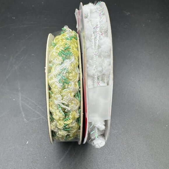 Craft Ribbon Trim Lot of 9 Lace Glitter Crinkle Cut Edge Satin Chiffon Ruffle - Picture 11 of 14